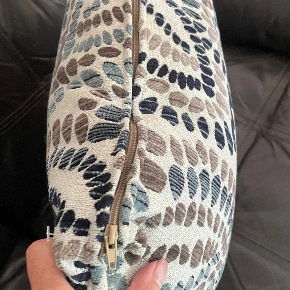 2  Fowl Down Feather Throw Couch Pillows 18” X 18” neutral chic decor